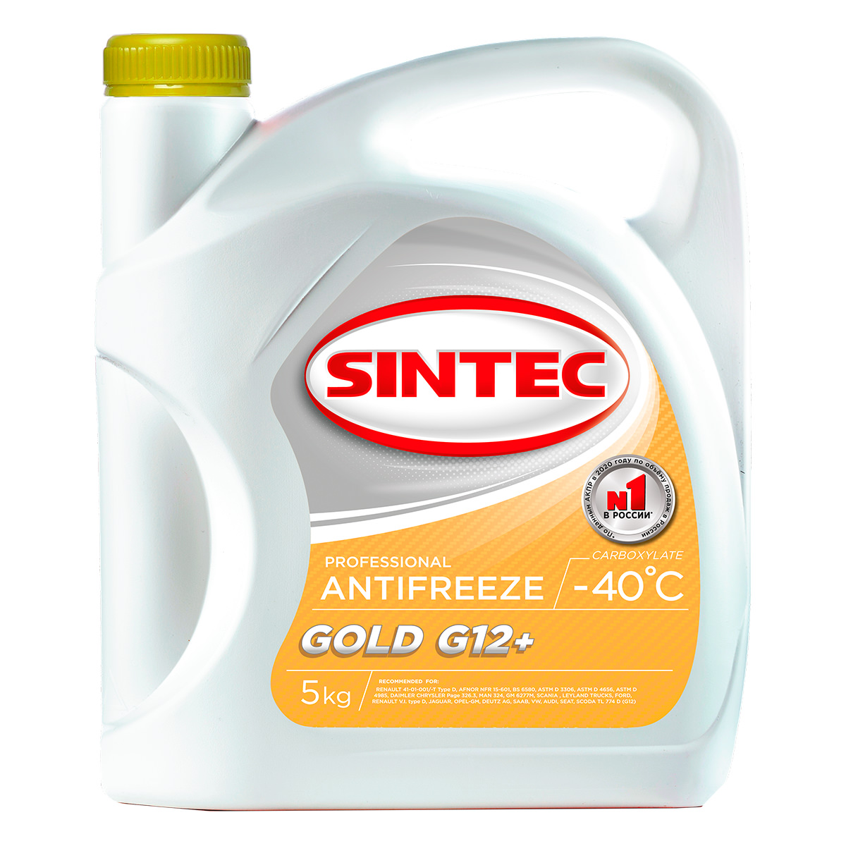 Антифриз -40 жёлтый Sintec GOLD G-12+ 5кг